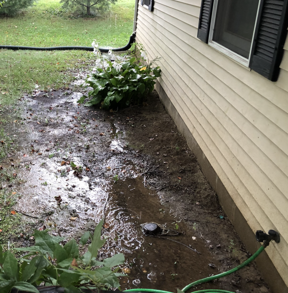 water standing near foundation